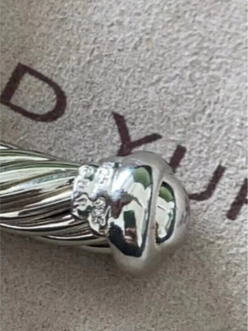 🚃David Yurman Silver Bracelet with Gold Accents 7mm